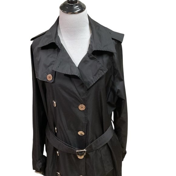 Michael Kors Women's L Large Double Breasted Trench Coat Belted Lightweight - Picture 4 of 9